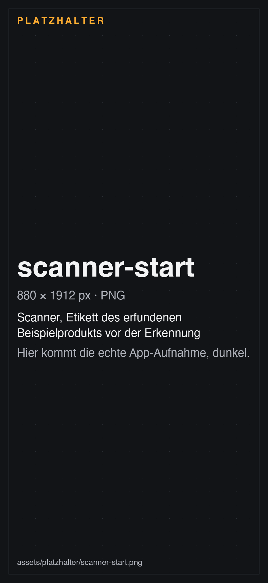 Echter Tabellen-Scanner von Senkou mit dem Etikett eines erfundenen Beispielprodukts, einer Schokomilch.